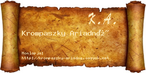 Krompaszky Ariadné névjegykártya